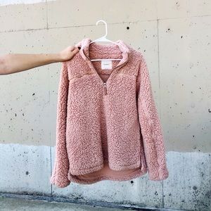 Cozy Pink Sherpa Zip-Up